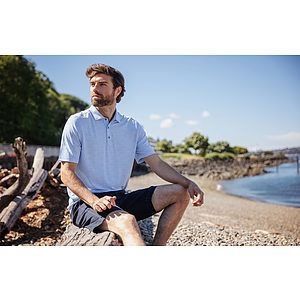 Cutter & Buck Virtue Recycled Botanical Print Featherlight Pique Mens  Polo
