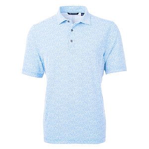 Cutter & Buck Virtue Recycled Botanical Print Featherlight Pique Mens  Polo