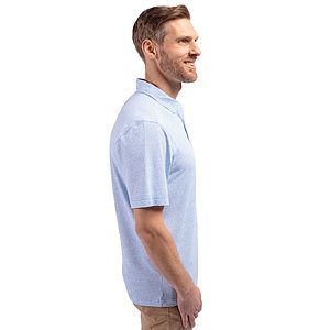 Cutter & Buck Virtue Recycled Botanical Print Featherlight Pique Mens  Polo