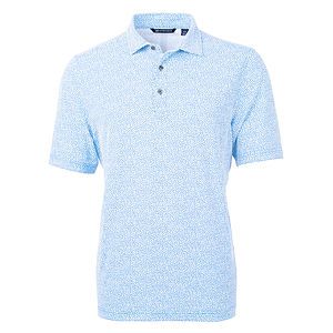 Cutter & Buck Virtue Recycled Botanical Print Featherlight Pique Mens  Polo