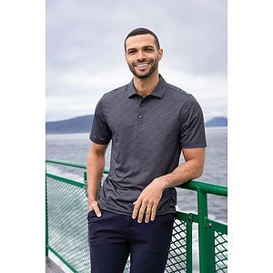 Cutter & Buck Pike Recycled Pebble Print Mens Polo