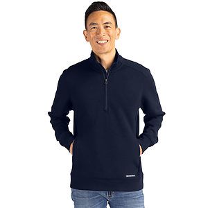 Cutter & Buck Roam Recycled Buttery-Soft Knit Mens Quarter Zip Jacket
