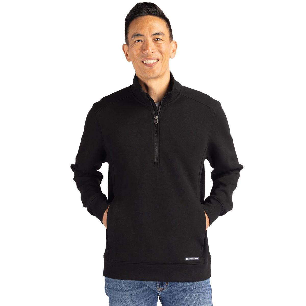 Cutter & Buck Roam Recycled Buttery-Soft Knit Mens Quarter Zip Jacket