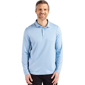 Cutter & Buck Coastline Recycled Double Peached Mens Long Sleeve Polo
