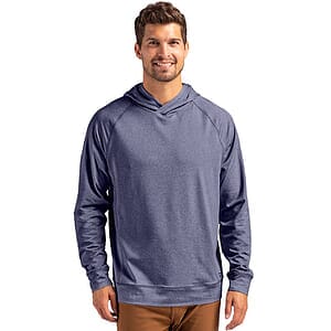 Cutter & Buck Adapt Recycled Soft Knit Stretch Mens Heathered Hooded Pullover