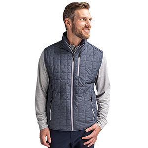 Cutter & Buck Rainier Recycled Insulated Puffer Mens Full Zip Vest