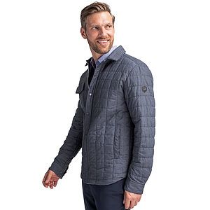 Cutter & Buck Rainier Recycled Insulated Puffer Mens Big & Tall Full Zip Shirt Jacket Big & Tall