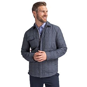 Cutter & Buck Rainier Recycled Insulated Puffer Mens Big & Tall Full Zip Shirt Jacket Big & Tall