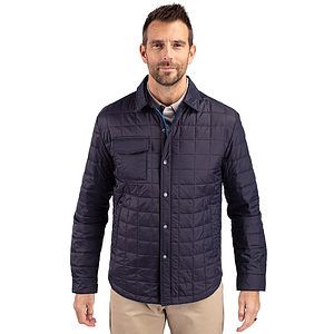 Cutter & Buck Rainier Recycled Insulated Puffer Mens Full Zip Shirt Jacket