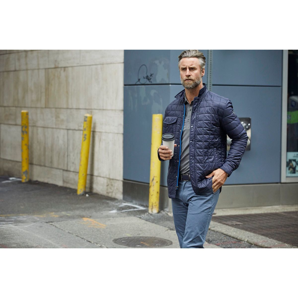 Cutter & Buck Rainier Recycled Insulated Puffer Mens Full Zip Shirt Jacket