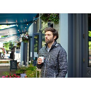 Cutter & Buck Rainier Recycled Insulated Printed Puffer Mens Full Zip Jacket