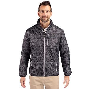 Cutter & Buck Rainier Recycled Insulated Printed Puffer Mens Full Zip Jacket
