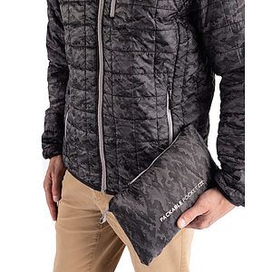 Cutter & Buck Rainier Recycled Insulated Printed Puffer Mens Full Zip Jacket