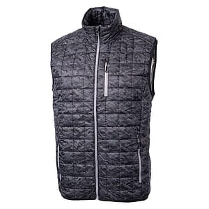 Cutter & Buck Rainier Recycled Insulated Printed Puffer Mens Full Zip Vest