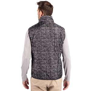Cutter & Buck Rainier Recycled Insulated Printed Puffer Mens Full Zip Vest