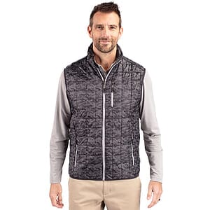 Cutter & Buck Rainier Recycled Insulated Printed Puffer Mens Full Zip Vest