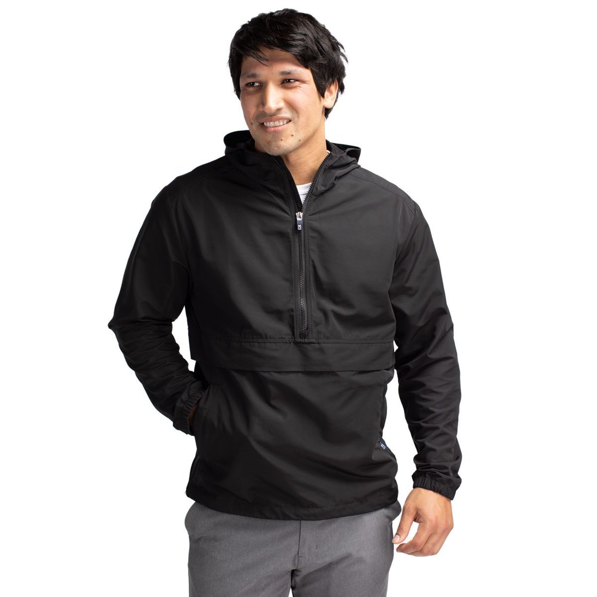 Cutter & Buck Charter Recycled Packable Mens Half Zip Anorak Jacket