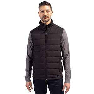 Cutter & Buck Evoke Recycled HoneycombFleece Mens Hybrid Full Zip Vest