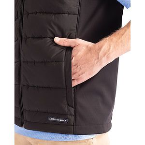 Cutter & Buck Evoke Recycled HoneycombFleece Mens Hybrid Full Zip Vest