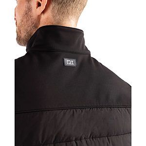 Cutter & Buck Evoke Recycled HoneycombFleece Mens Hybrid Full Zip Vest
