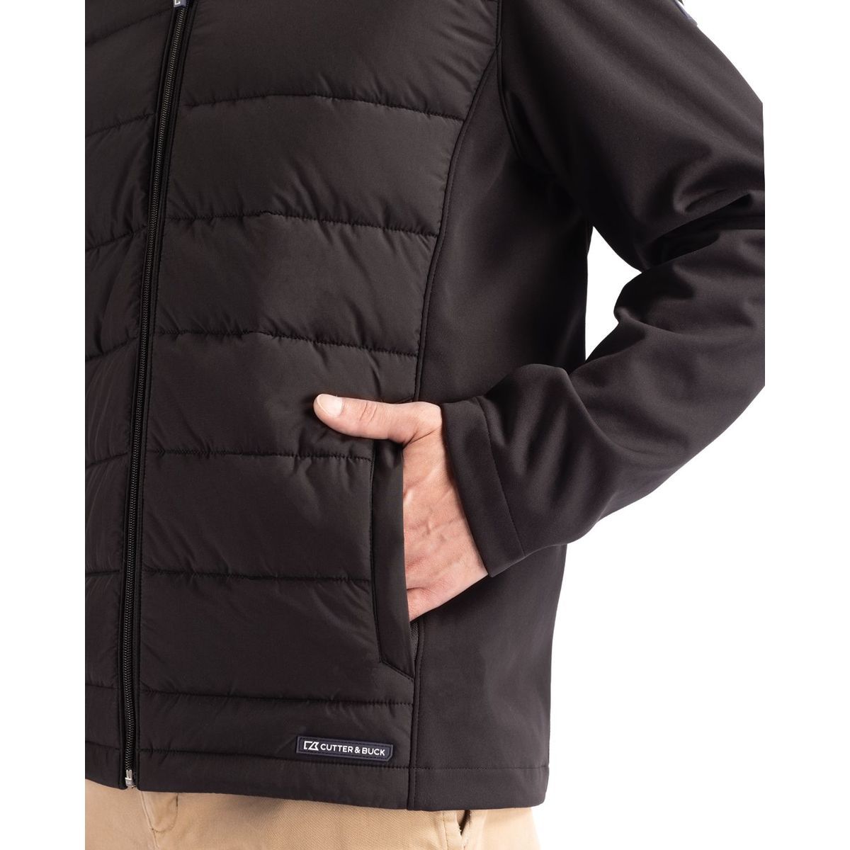 Cutter & Buck Evoke Recycled HoneycombFleece Mens Hybrid Full Zip Jacket