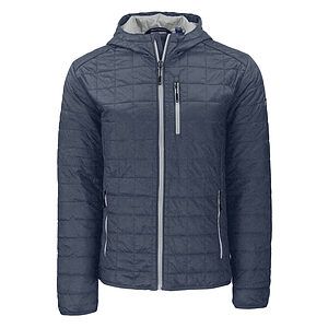 Cutter & Buck Rainier Recycled Insulated Puffer Mens Full Zip Hooded Jacket