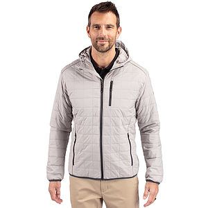 Cutter & Buck Rainier Recycled Insulated Puffer Mens Full Zip Hooded Jacket Jacket