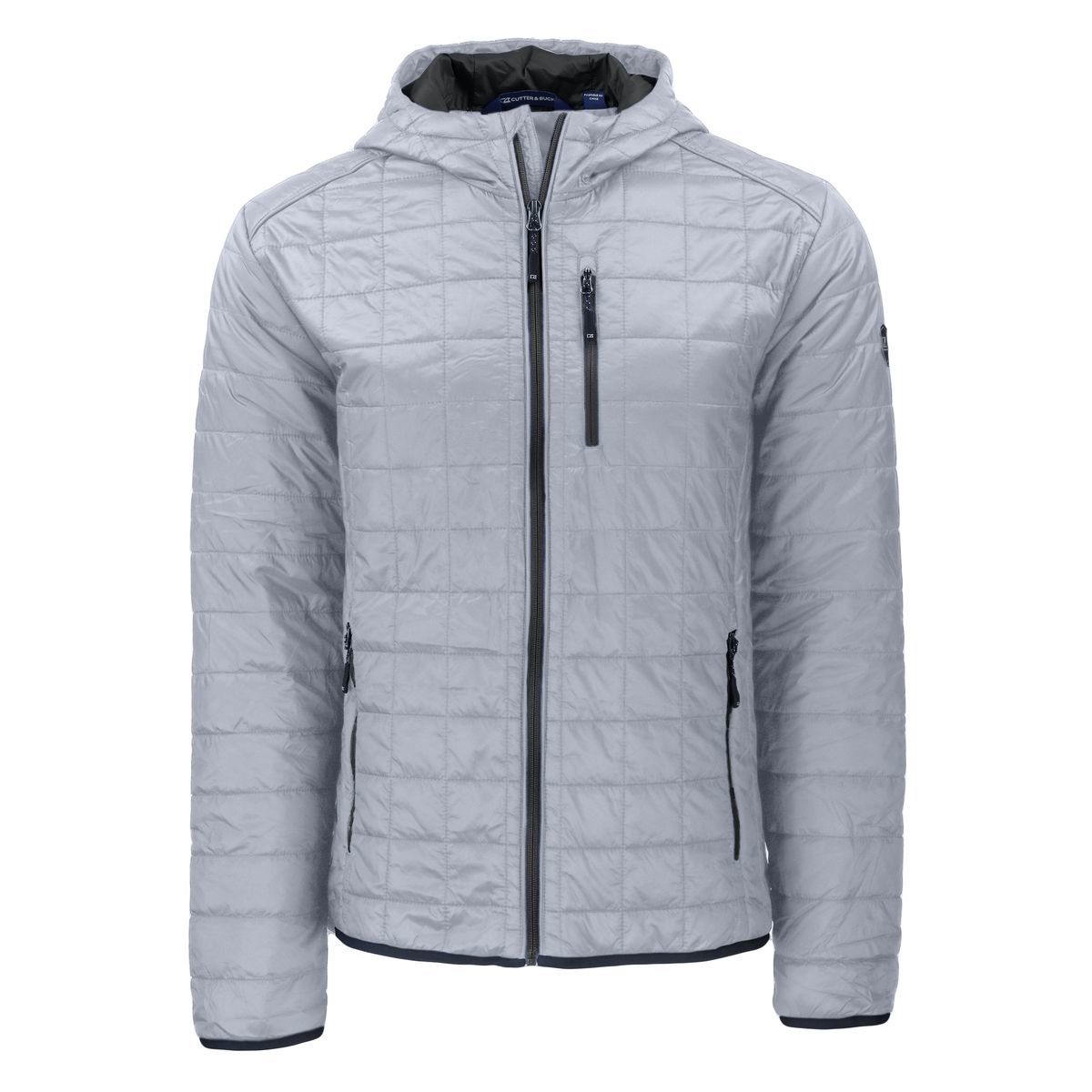 Cutter & Buck Rainier Recycled Insulated Puffer Mens Full Zip Hooded Jacket Jacket