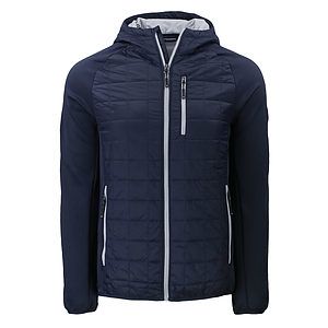 Cutter & Buck Rainier Recycled Insulated Hybrid Puffer Mens Full Zip Jacket