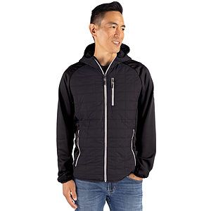 Cutter & Buck Rainier Recycled Insulated Hybrid Puffer Mens Full Zip Jacket