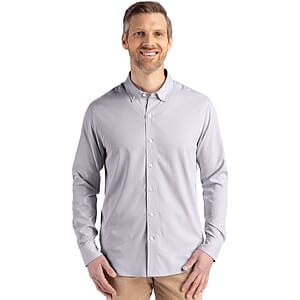 Cutter & Buck Skyline Recycled Pinstripe Mens Big & Tall Long Sleeve Button Down  Dress Shirt Big & Tall