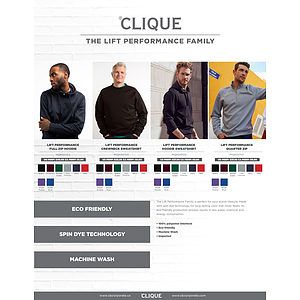 Clique Lift Solution-dyed Performance Unisex Crewneck Sweatshirt