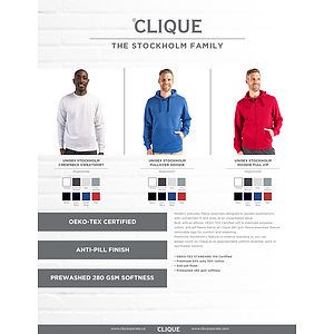 Clique Stockholm Unisex Full Zip Hooded Sweatshirt