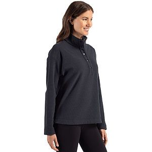 Cutter & Buck Hunts Point Recycled Fleece Womens Hybrid Snap Placket Pullover