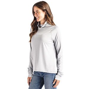 Cutter & Buck Coastline Recycled Double Peached Womens Funnel Neck Pullover