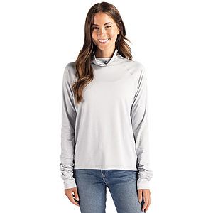 Cutter & Buck Coastline Recycled Double Peached Womens Funnel Neck Pullover