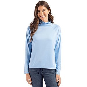 Cutter & Buck Coastline Recycled Double Peached Womens Funnel Neck Pullover
