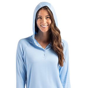 Cutter & Buck Coastline Recycled Double Peached Womens Hooded Pullover