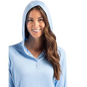 Cutter & Buck Coastline Recycled Double Peached Womens Hooded Pullover