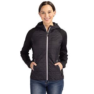 Cutter & Buck Rainier Recycled Insulated Hybrid Puffer Womens Full Zip Jacket