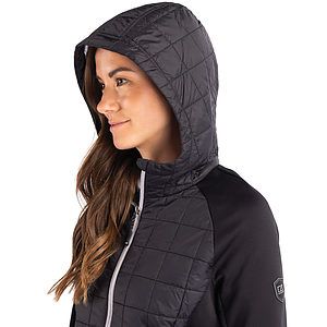 Cutter & Buck Rainier Recycled Insulated Hybrid Puffer Womens Full Zip Jacket