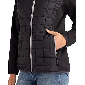 Cutter & Buck Rainier Recycled Insulated Hybrid Puffer Womens Full Zip Jacket