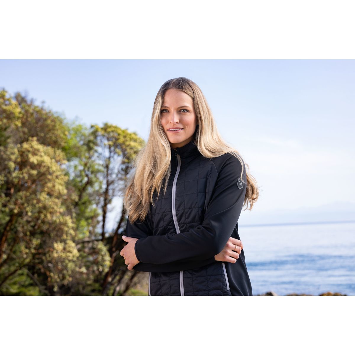 Cutter & Buck Rainier Recycled Insulated Hybrid Puffer Womens Full Zip Jacket