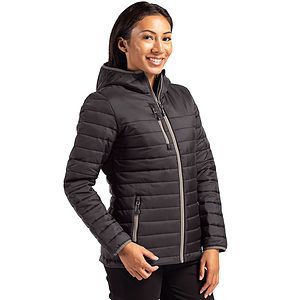 Clique Valhalla Recycled Insulated Puffer Womens Full Zip Hooded Jacket