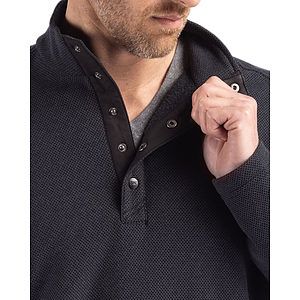 Cutter & Buck Hunts Point Recycled Fleece Mens Hybrid Snap Placket Pullover