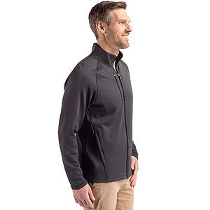 Cutter & Buck Peshastin Recycled Grid Fleece Mens Full Zip Jacket
