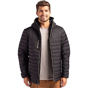 Clique Valhalla Recycled Insulated Puffer Mens Full Zip Hooded Jacket