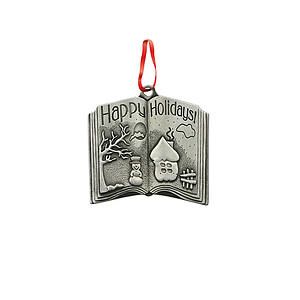 Stock Ornament (2"x 1.75" Happy Holidays Book)
