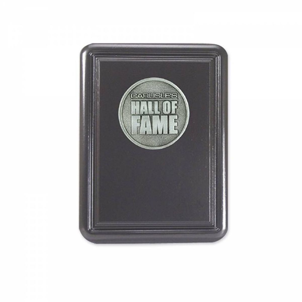 Black Lacquer Wood Plaque Rounded Corners & Border Detailing
