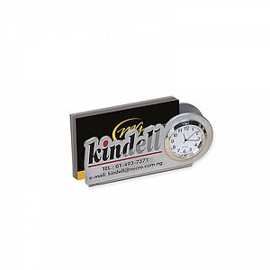 Desk Clock w/Business Card Holder